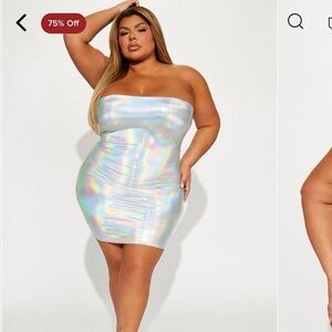 Fashion nova chrome mini dress 2X